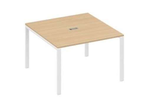 Стол для переговоров квадратный Мира Нумо, цвет натуральный дуб + белый