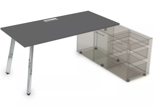 Стол на опорной тумбе, цвет графит