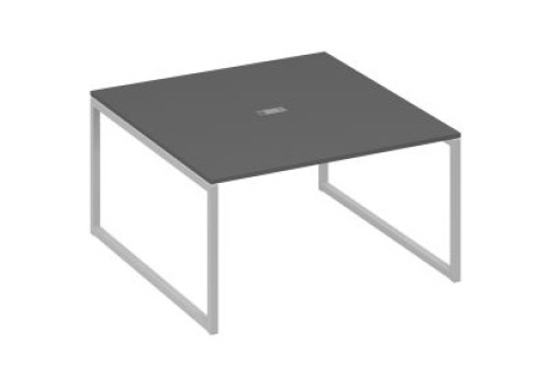 Стол для переговоров квадратный Мира Одри, цвет антрацит премиум + серый