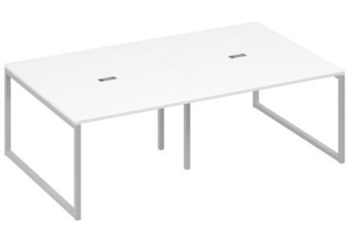 Стол для переговоров прямоугольный Мира Одри, цвет белый премиум + серый