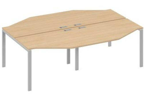 Рабочая станция эргономичная (4х120) Мира Нумо, цвет натуральный дуб + серый