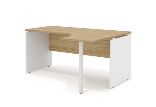 Стол рабочий эргономичный с опорой (правый) Некста, цвет вяз + белый