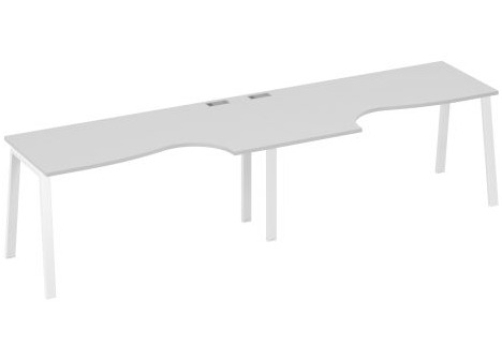 Станция рабочая эргономичная 2х160 Мира Трио, цвет серый + белый
