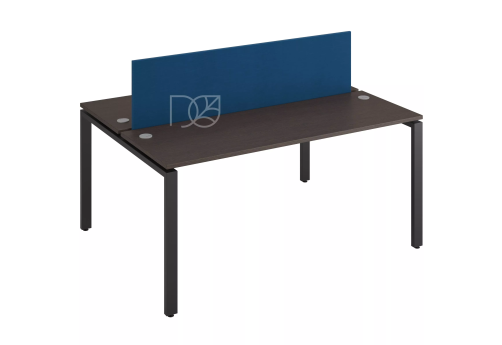 Стол на 2 рабочих места (с просветом), цвет венге + черный