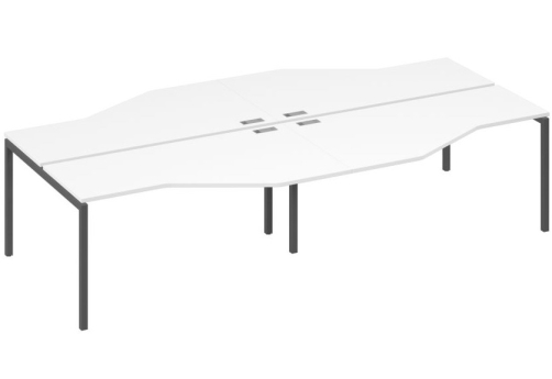 Рабочая станция эргономичная 4х160 Техно Мира Лофт, цвет белый премиум + антрацит