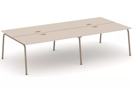 Рабочая станция на 4 места (с лючками), цвет капучино