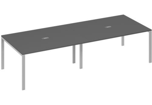 Стол для переговоров прямоугольный Мира Нумо, цвет антрацит премиум + серый