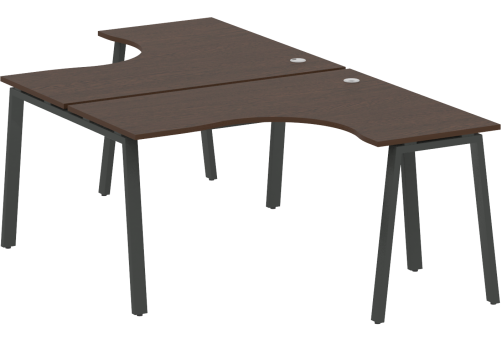 Стол на 2 рабочих места эргономичный, цвет венге