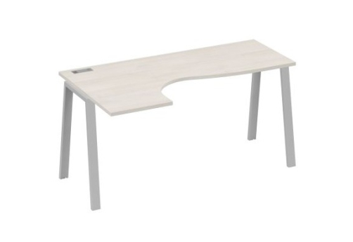 Стол эргономичный левый Мира Трио, цвет дуб шамони + серый
