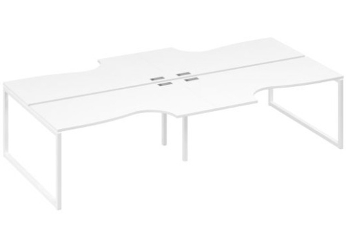 Рабочая станция эргономичная (4х160) Мира Одри, цвет белый премиум + белый