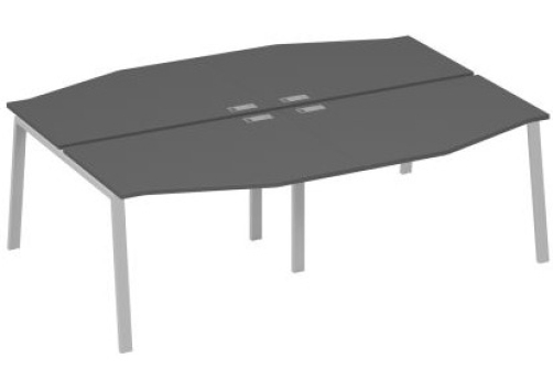 Станция рабочая эргономичная 4х120 Мира Трио, цвет антрацит премиум + серый