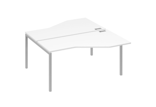 Рабочая станция эргономичная 2х160 Техно Мира Лофт, цвет белый премиум + серый