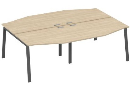 Рабочая станция эргономичная (4х120) Мира Нумо, цвет дуб скандинавский + антрацит