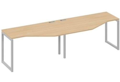 Рабочая станция эргономичная (2х140) Мира Одри, цвет натуральный дуб + серый