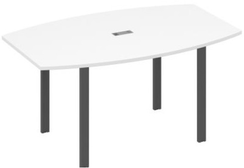 Стол для переговоров фигурный Мира Нумо, цвет белый премиум + антрацит