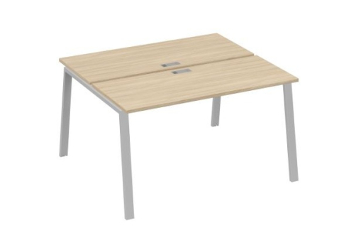 Рабочая станция 2х140 Мира Трио, цвет дуб скандинавский + серый