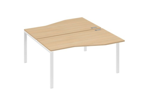 Рабочая станция эргономичная (2х160) Мира Нумо, цвет натуральный дуб + белый