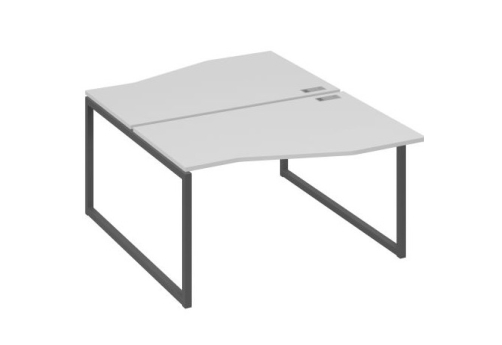 Рабочая станция эргономичная (2х140) Мира Одри, цвет серый + антрацит