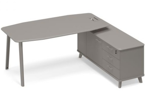 Стол на тумбе правый (тип 2) Види Металл, цвет мокко