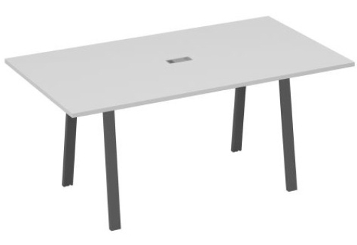 Стол для переговоров 180 Мира Трио, цвет серый + антрацит