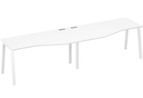 Рабочая станция эргономичная (2х160) Мира Нумо, цвет белый премиум + белый