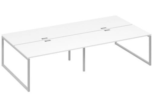 Рабочая станция (4х160) Мира Одри, цвет белый премиум + серый