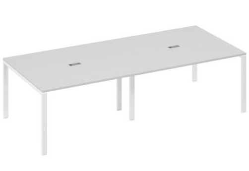 Стол для переговоров прямоугольный Мира Нумо, цвет серый + белый