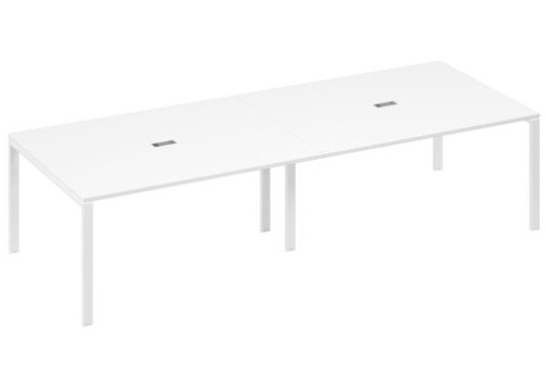 Стол для переговоров прямоугольный Мира Нумо, цвет белый премиум + белый