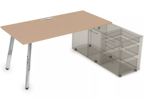 Стол на опорной тумбе, цвет мокко