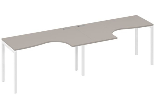 Рабочая станция эргономичная 2х140 Классика Мира Лофт, цвет мокко премиум + белый