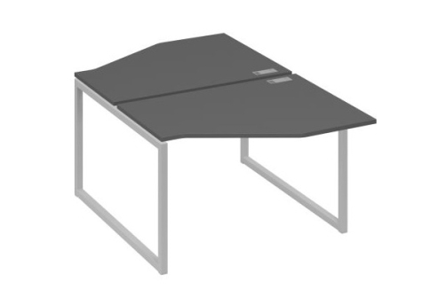 Рабочая станция эргономичная (2х120) Мира Одри, цвет антрацит премиум + серый