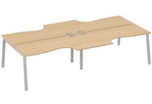 Станция рабочая эргономичная 4х160 Мира Трио, цвет натуральный дуб + серый