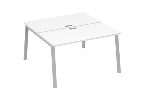 Рабочая станция 2х140 Мира Трио, цвет белый премиум + серый