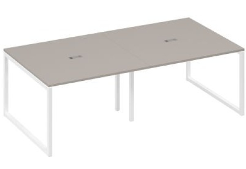 Стол для переговоров прямоугольный Мира Одри, цвет мокко премиум + белый