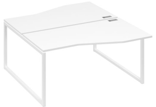 Рабочая станция эргономичная (2х160) Мира Одри, цвет белый премиум + белый