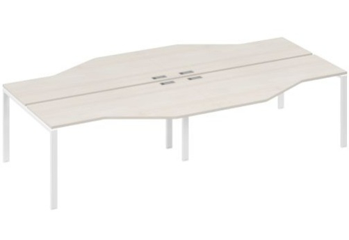 Рабочая станция эргономичная (4х160) Мира Нумо, цвет дуб шамони + белый