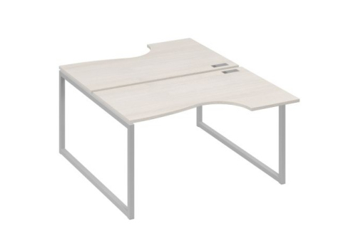 Рабочая станция эргономичная (2х140) Мира Одри, цвет дуб шамони + серый