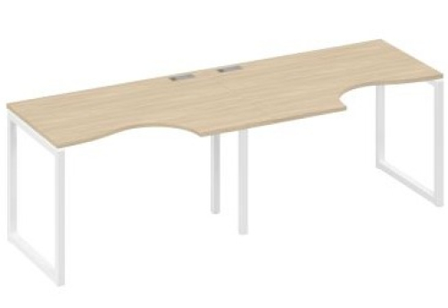 Рабочая станция эргономичная (2х120) Мира Одри, цвет дуб скандинавский + белый