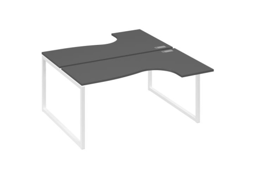Рабочая станция эргономичная (2х160) Мира Одри, цвет антрацит премиум + белый