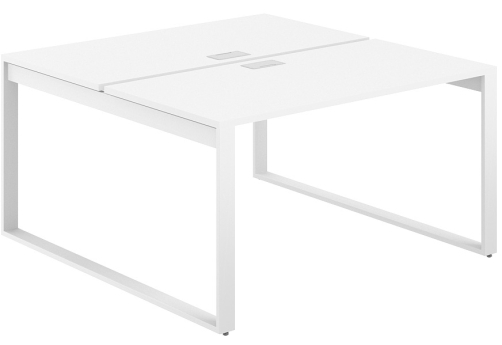 Рабочая станция с лючком Фламинго, цвет белый + белый