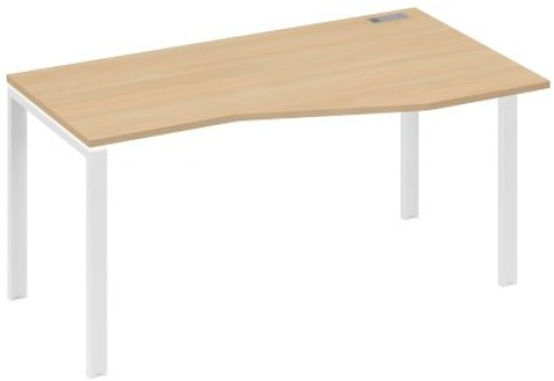 Стол эргономичный правый Мира Нумо, цвет натуральный дуб + белый