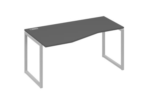 Стол эргономичный левый Мира Одри, цвет антрацит премиум + серый