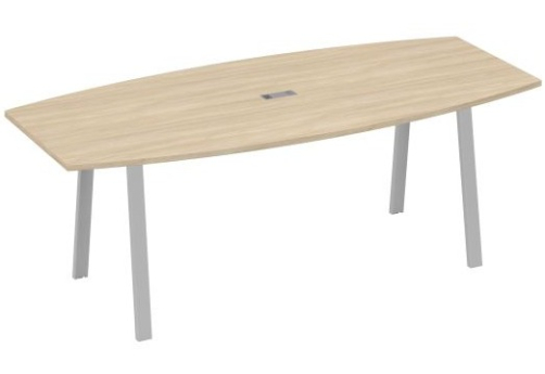 Стол для переговоров Мира Трио, цвет дуб скандинавский + серый