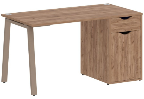 Стол письменный с тумбой, цвет дуб табак + мокко