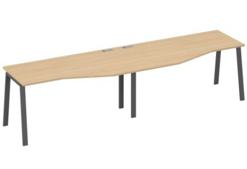 Рабочая станция эргономичная (2х160) Мира Нумо, цвет натуральный дуб + антрацит