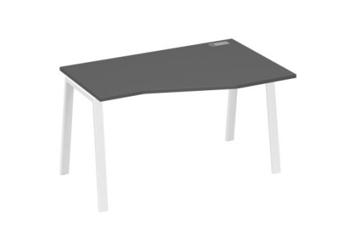 Стол эргономичный правый 140 Мира Трио, цвет антрацит премиум + белый