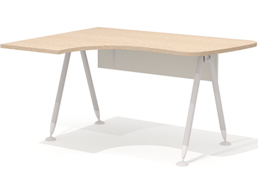 Стол эргономичный на металлокаркасе левый Джерси, цвет дуб