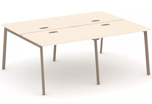 Рабочая станция на 4 места (с лючками), цвет сатин