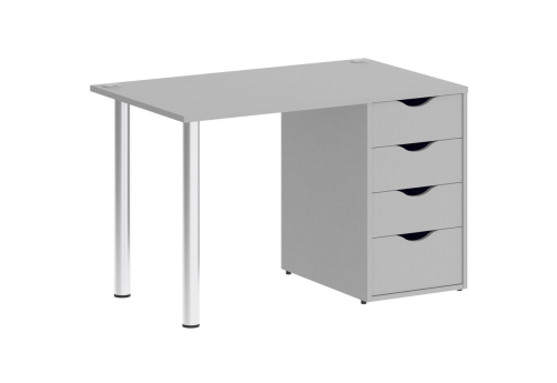 Стол письменный с тумбой 4 ящика, цвет серый