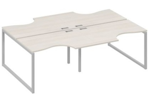 Рабочая станция эргономичная (4х120) Мира Одри, цвет дуб шамони + серый